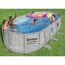 BESTWAY Power Steel Swim Vista Basen 549 x 274 x 122 cm, z filtracją kartuszową 56716