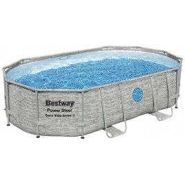 BESTWAY Power Steel Swim Vista Basen stelażowy 488 x 305 x 107 cm, z filtr. piaskową 56946