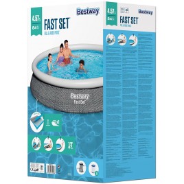 BESTWAY Fast Set Basen 457 x 84 cm, z filtracją kartuszową 57313