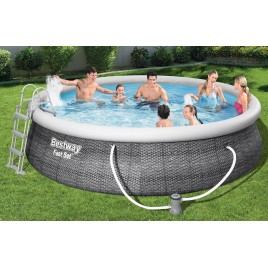 BESTWAY Fast Set Rattan Basen 457 x 107 cm, z filtracją kartuszową 57372