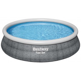 BESTWAY Fast Set Rattan Basen 457 x 107 cm, z filtracją kartuszową 57372