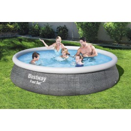 BESTWAY Fast Set Rattan Basen 396 x 84 cm, z filtracją kartuszową 57376