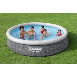 BESTWAY Fast Set Rattan Basen 366 x 76 cm, z filtracją kartuszową 57445