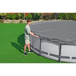 BESTWAY Pokrywa basenowa Premium 470 cm, szara, okrągła 58951