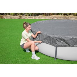 BESTWAY Pokrywa basenowa Premium 470 cm, szara, okrągła 58951