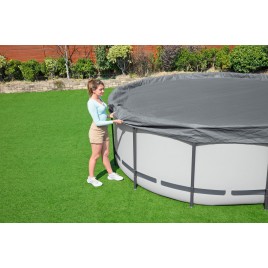 BESTWAY Pokrywa basenowa Premium 493 cm, szara, okrągła 58952