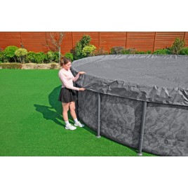 BESTWAY Pokrywa basenowa Premium 549 cm, szara, okrągła 58953