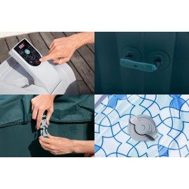 BESTWAY Lay-Z-Spa Ibiza AirJet Jacuzzi dmuchane, 180 x 180 x 66 cm, 4 osoby 6002U