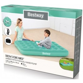 BESTWAY DrowsyDreamer Materac dmuchany welurowy, 158 x 89 x 18 cm, zielony 67918