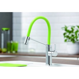 BLANCO VIU-S Chromowana z gumowymi osłonami węża w kolorach Lava Gr. Kiwi, Orange i Lemon