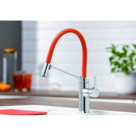 BLANCO VIU-S Chromowana z gumowymi osłonami węża w kolorach Lava Gr. Kiwi, Orange i Lemon