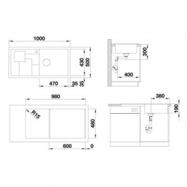 BLANCO SITY XL 6 S Silgranit PuraDur InFino Szarość skały z akcesoriami lava grey 525049