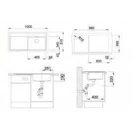 OUTLET BLANCO ZENAR XL 6 S InFino antracyt z korkiem aut. komora lewa 523994 USZKODZONY