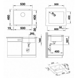 BLANCO Subline 500-U Silgranit InFino zlewozmywak podblatowy, kawowy 523441