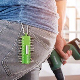 BOSCH 21-elementowy zestaw bitów do wkrętarek z karabińczykiem (jasnozielony) 2607002823