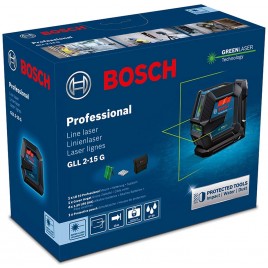 BOSCH GLL 2-15 G Professional Laser liniowy 4x 1,5 AA + BT 150, 0601063W00