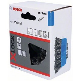 BOSCH Szczotka garnkowa 75mm z systemem X-LOCK , pleciona stalowa 2608620726