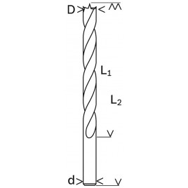 BOSCH Standardowe, spiralne wiertła do drewna 4 x 43 x 75 mm, d 4 mm 2608596301