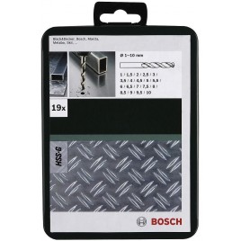 BOSCH 19-częściowy zestaw wierteł do metalu HSS-G ProBox,DIN 338, 135° 1-10 mm 2609255062