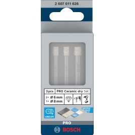 BOSCH Zestaw wierteł PRO Ceramic dry Drill Bit Set, 6 x 66, 6 x 66, 8 x 66 mm 2607011626