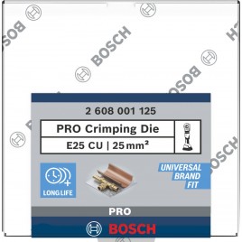 BOSCH PRO Crimping Die, E25 CU, 25 mm2, Copper 2608001125
