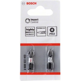 BOSCH Impact Control Insert Bit 25 mm, 2xPH2 2608522403