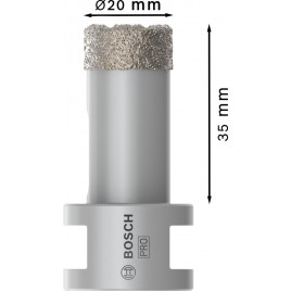 BOSCH Koronka wiertnicza PRO Ceramic dry, 20 × 35 × 22,23 mm 2608587115