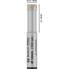 BOSCH Wiertło do pracy na sucho do ceramiki PRO Ceramic dry Drill Bit, 12 x 33 x 13 mm