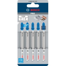 BOSCH Brzeszczot do wyrzynarki PRO Alu T127D, 100 mm, 5 szt. 2608631017