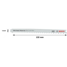 BOSCH Brzeszczot do wyrzynarki PRO Multi Material thick and thin T345XF, 132 mm, 100 szt.