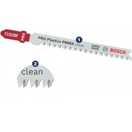BOSCH Brzeszczot do wyrzynarki PRO Plastics PMMA clean T102BF 92 mm, 3 szt. 2608636780