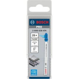 BOSCH Brzeszczot do wyrzynarki PRO Metal thick and thin T123XF, 100 mm, 25 szt. 2608638474