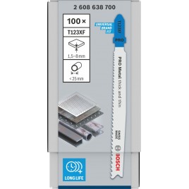 BOSCH Brzeszczot do wyrzynarki PRO Metal thick and thin T123XF, 100 mm,100 szt. 2608638700
