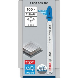 BOSCH Brzeszczot do wyrzynarki PRO Metal medium T121AFC, 92 mm, 100 szt. 2608655108