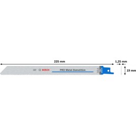 BOSCH PRO Metal Demolition S1125VF Blade, 1,25 x 19 x 225 mm, 25 szt. 2608657556