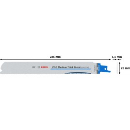BOSCH PRO Medium-Thick Metal precise S1137BEF Blade, 1,1 x 25 x 225 mm, 5 szt. 2608658994