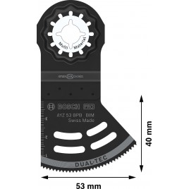 BOSCH Brzeszczot Dual-Tec PRO AYZ 53 BPB, 53 × 40 mm, 5 szt. 2608669115