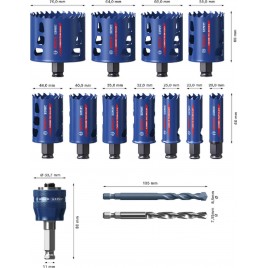 BOSCH Zestaw pił otwornic EXPERT Tough Material, 14 szt. 2608900447