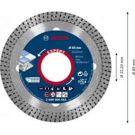 BOSCH Diamentowa tarcza tnąca EXPERT HardCeramic 85 x 22,23 x 1,6 x 7 mm 2608900653