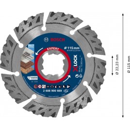 BOSCH Diamentowa tarcza tnąca EXPERT MultiMaterial X-LOCK 115 x 22,23 x2,4x12mm 2608900669