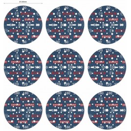 BOSCH EXPERT O780 Foil Sanding Disc Set, 150 mm, G80 (3x); G120 (3x); G180 (3x), 9 pcs