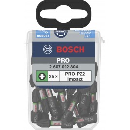 BOSCH Bit PRO Pozidriv Impact, PZ2, 25 mm, z okienkiem, 10 × 25 szt. 2607002804