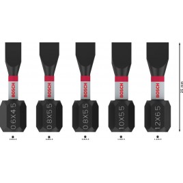 BOSCH Bity PRO SL Impact, SL4.5, SL5.5(x2), SL5.5, SL6.5, 25 mm, 5 szt. 2608521U60