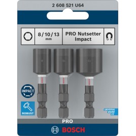 BOSCH Nasadka PRO Nutsetter Impact, 8 x 50, 10 x 50, 13 x 50 mm, 3 szt. 2608521U64