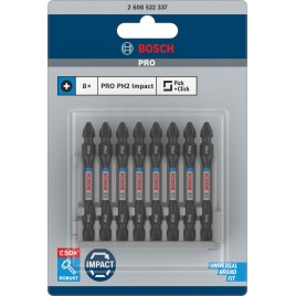 BOSCH Bity dwustronne PRO Impact z indeksem Pick and Click, PH2, 65 mm, 8 szt. 2608522337