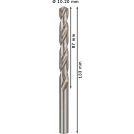 BOSCH Wiertło PRO Metal HSS-G, długość standardowa, 10,2 × 87 × 133 mm 2608585523