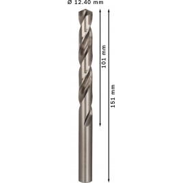 BOSCH Wiertło PRO Metal HSS-G, długość standardowa, 12,4 × 101 × 151 mm, 5 szt. 2608585541
