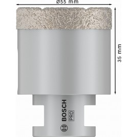 BOSCH Koronka wiertnicza PRO Ceramic dry, 55 × 35 × 22,23 mm 2608587126