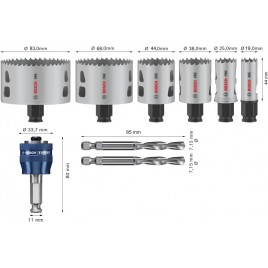 BOSCH Zestaw pił otwornic PRO Multi Material PC Plus, 9 szt. 2608594424