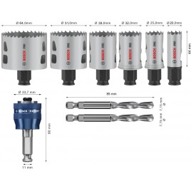 BOSCH Zestaw pił otwornic PRO Multi Material PC Plus, 9 szt. 2608594427